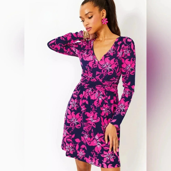 NWT Lilly Pulitzer MIRIANA Dress Low Tide Navy Lil Just Passion Through Large - Picture 4 of 8